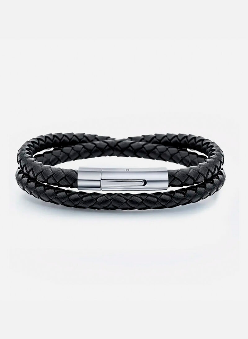 Pulsera Cuero Simple Black - Imagen 2