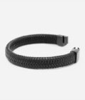 Pulsera Cuero Trenzado Black - Imagen 3